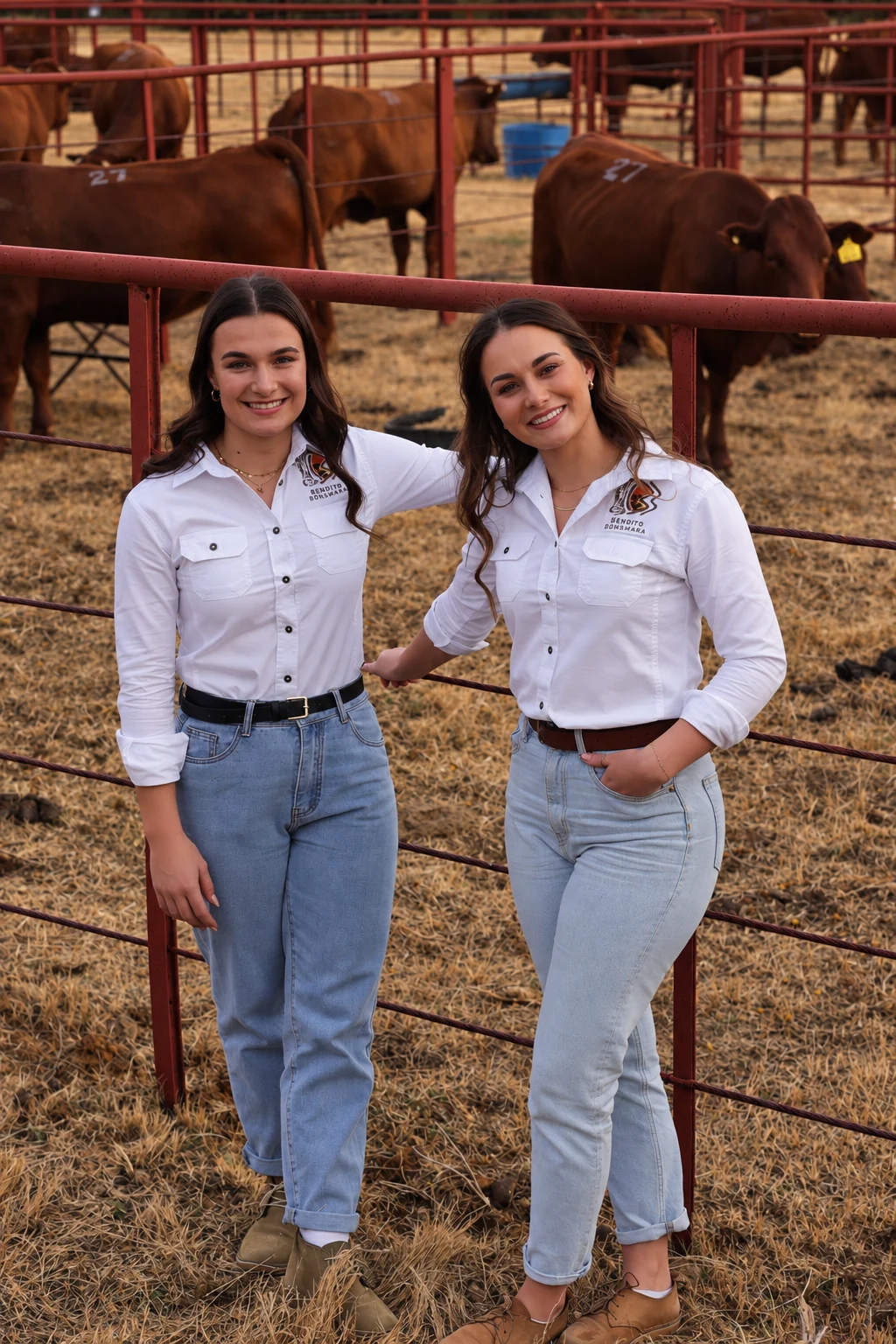 Two event support staff members at a livestock event